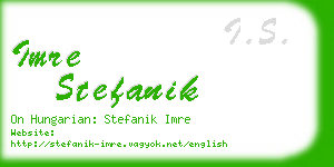 imre stefanik business card